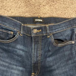 EXPRESS JEANS Size 8R (regular) Super High Rise Mom Jean Dark Denim